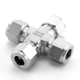 Stainless Steel Double Ferrule Tube Compression Fittings Union Cross