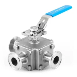 Hygienic Encapsulated Sanitary Tri-Clamp 3-Way Ball Valve